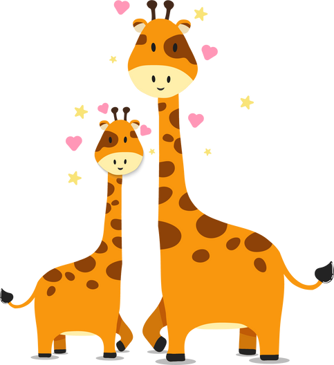 Cute Cartoon Giraffes